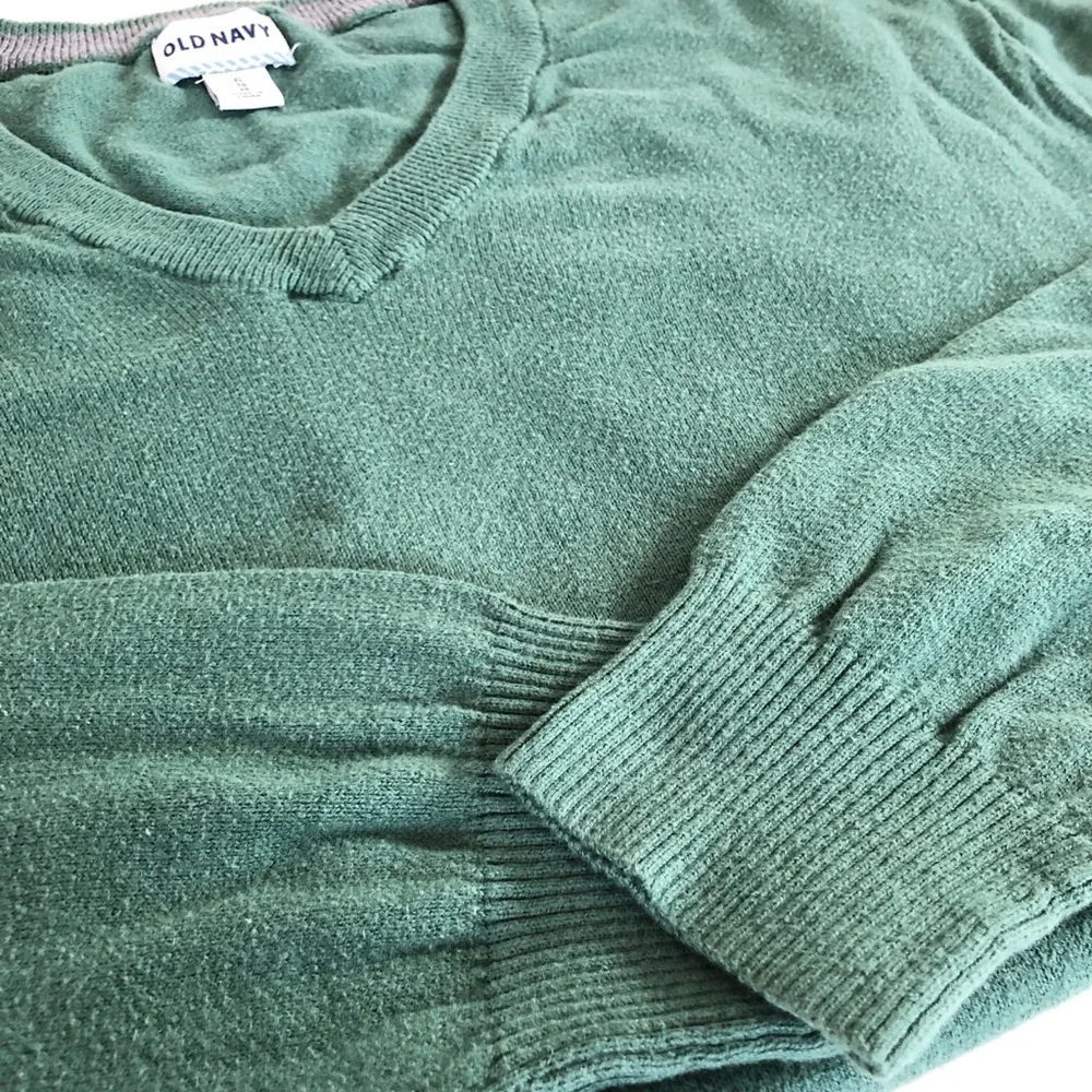 Old Navy 100% Cotton V-Neck Solid Green Men’s Sweater XL